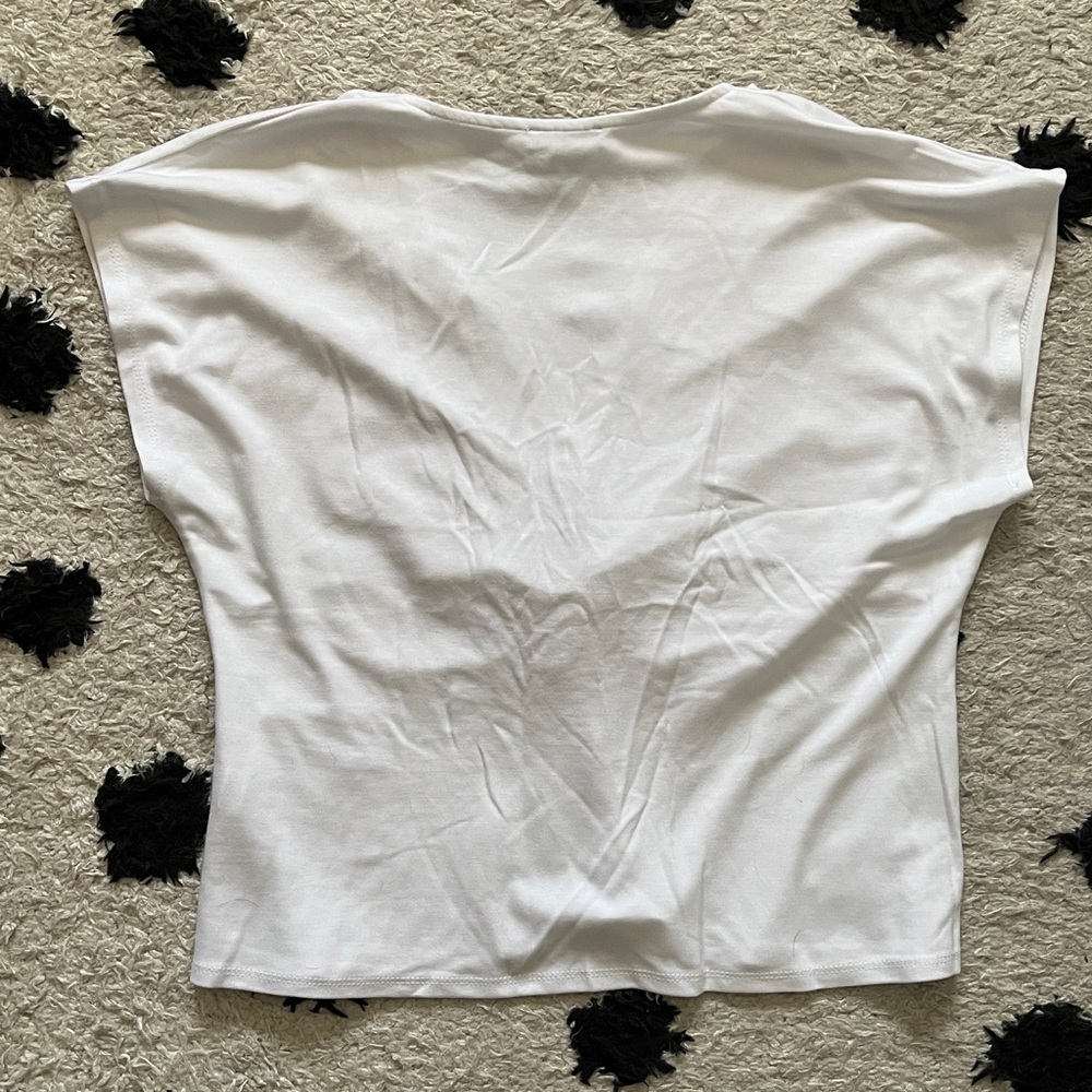 Halogen Size Medium Twist knit top in bright white - Picture 9 of 11